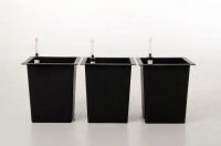3er Set Blumenkübeleinsatz 29 x 29 x 32 cm mit Bewässerungsset schwarz-0